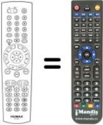 Gleichwertige Fernbedienung Humax PVR-8100 T
