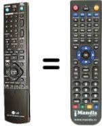 Télécommande équivalente LG RH-298 H