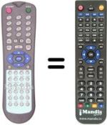 Télécommande équivalente THES DVR 3000