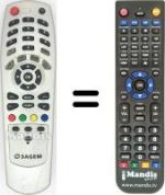 Télécommande équivalente Sagem ISD 75 TNTSAT