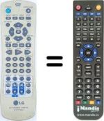 Replacement remote control LG DV8600C