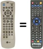 Replacement remote control LG DVD5183