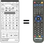 Gleichwertige Fernbedienung Sony KV-D2511A