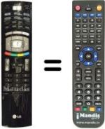 Télécommande équivalente LG 6710V00142R