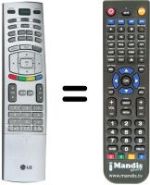 Télécommande équivalente LG 6710V00151Y