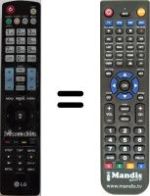 Télécommande équivalente LG AKB72914029