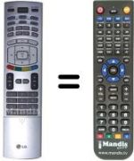 Télécommande équivalente LG 6710V00151S