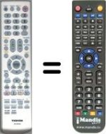 Replacement remote control Toshiba 19DV734G