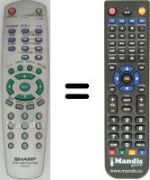 Replacement remote control Sharp DVD-SV90S