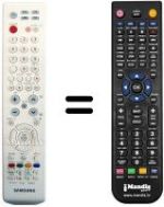Télécommande équivalente Samsung LE 40R81W