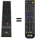 Télécommande équivalente Toshiba 37 XV 556 D