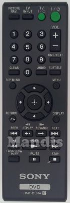 Télécommande d'origine SONY RMT-D187A (148700511) Télécommande d'origine SONY RMT-D187A (148700511)