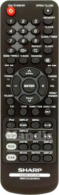 Original remote control SHARP RRMCGA265AWSA (92L34901512001)