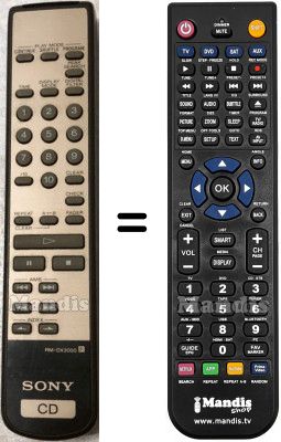 Télécommande équivalente Sony RM-DX3000 Télécommande équivalente Sony RM-DX3000