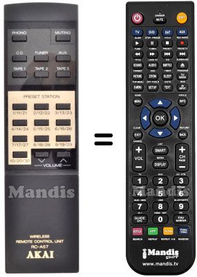 Telecomando equivalente Akai RC-A57