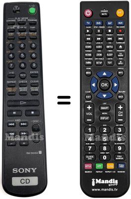Télécommande équivalente Sony RM-DX455 Télécommande équivalente Sony RM-DX455