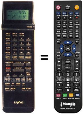 Gleichwertige Fernbedienung Sanyo VHR-D 4800 I Gleichwertige Fernbedienung Sanyo VHR-D 4800 I