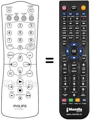 Télécommande équivalente PYE 14 PV 340 Télécommande équivalente PYE 14 PV 340