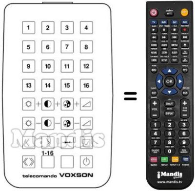 Télécommande équivalente 16 CHANNELS IR