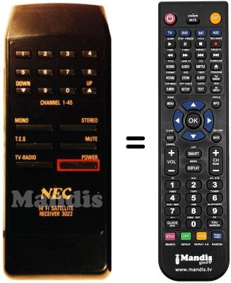 Télécommande équivalente 3022 / RD-313 E Télécommande équivalente 3022 / RD-313 E