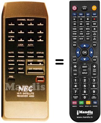 Télécommande équivalente 4000 / 4012 Télécommande équivalente 4000 / 4012