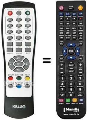 Replacement remote control KIWIE DVB-T 360