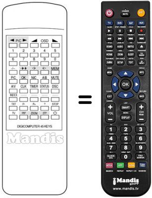 Gleichwertige Fernbedienung SOUND WAVE CTV 9Z85 Gleichwertige Fernbedienung SOUND WAVE CTV 9Z85
