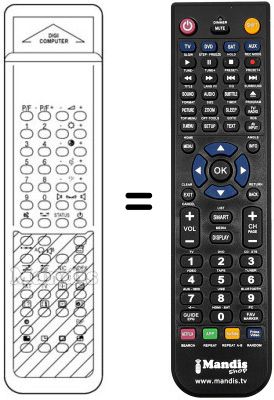 Gleichwertige Fernbedienung DIGICOMPUTER ON SCREEN DISPLAY