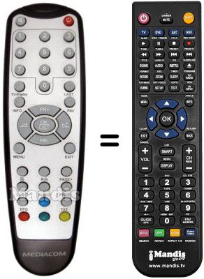 Replacement remote control MEDIACOM M-DTRSLIM
