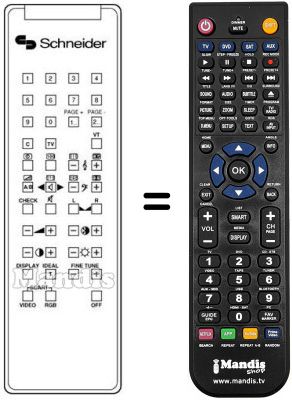 Replacement remote control DTV 1