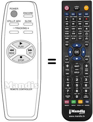 Replacement remote control Daewoo DVF 300 Replacement remote control Daewoo DVF 300