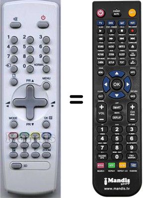 Télécommande équivalente Daewoo DTY 28A8S Télécommande équivalente Daewoo DTY 28A8S