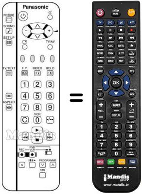 Gleichwertige Fernbedienung Panasonic TX-15LT2 Gleichwertige Fernbedienung Panasonic TX-15LT2