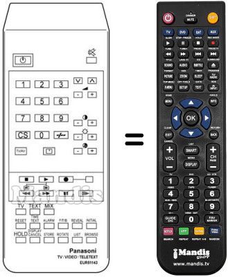 Télécommande équivalente EUR 51143 Télécommande équivalente EUR 51143