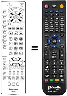 Télécommande équivalente Panasonic TX-15LV1 F Télécommande équivalente Panasonic TX-15LV1 F