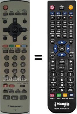 Gleichwertige Fernbedienung Panasonic TX-32PS11 D Gleichwertige Fernbedienung Panasonic TX-32PS11 D