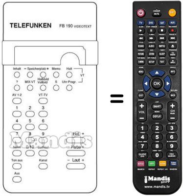 Telecomando equivalente Telefunken A 320 S