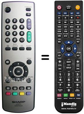 Télécommande équivalente Sharp LC 26 SA1E