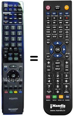 Gleichwertige Fernbedienung Sharp GB 013 WJSA