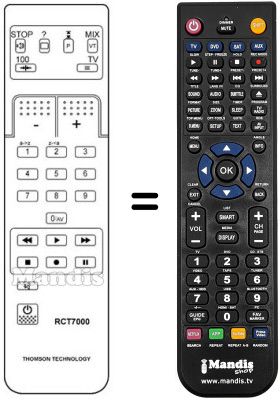 Replacement remote control Thomson HRC 7200 LA Replacement remote control Thomson HRC 7200 LA