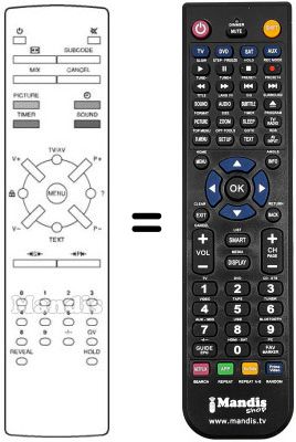 Télécommande équivalente Naonis ISEFL 37-G43I300