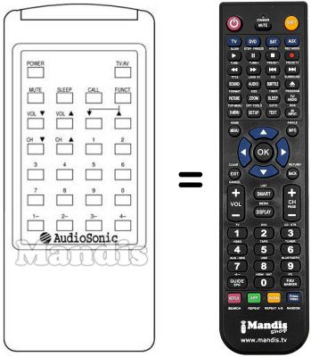 Replacement remote control Audiosonic KT 8347