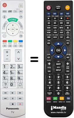 Gleichwertige Fernbedienung Panasonic TX-L55DT60E Gleichwertige Fernbedienung Panasonic TX-L55DT60E