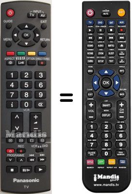 Télécommande équivalente Panasonic TH-37LE7 Télécommande équivalente Panasonic TH-37LE7