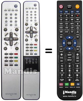 Gleichwertige Fernbedienung Daewoo DT 42A1 Gleichwertige Fernbedienung Daewoo DT 42A1