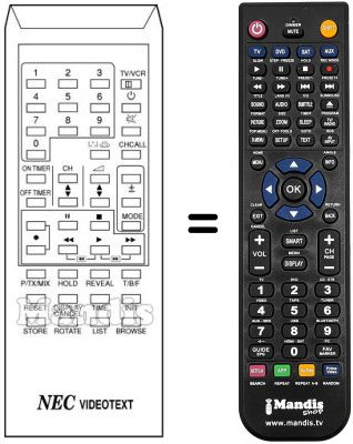 Télécommande équivalente RC-1007 E Télécommande équivalente RC-1007 E