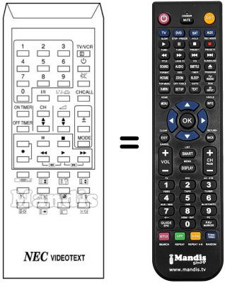 Télécommande équivalente RC-1008 E VIDEOTEXT Télécommande équivalente RC-1008 E VIDEOTEXT