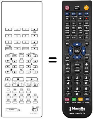Télécommande équivalente RC-1028 E Télécommande équivalente RC-1028 E