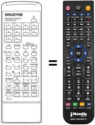 Gleichwertige Fernbedienung RC 13