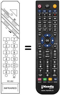 Gleichwertige Fernbedienung RC 282